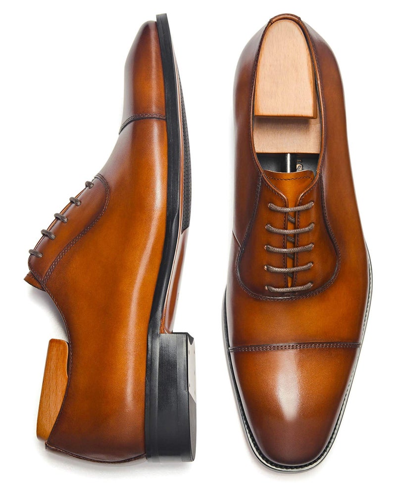 FRASOICUS Menâ€™s Dress Oxford Formal Shoes LeatherBusiness Shoes for Men Brown - Image 3